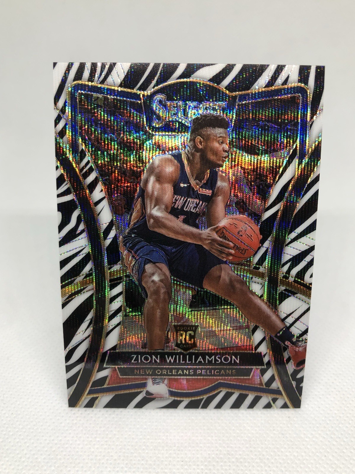 2019-20 Select Zion Williamson Rookie Zebra Prizm Premier #199 SSP Card Pelicans