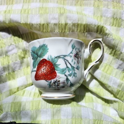 Strawberry Bone China Tea Cup