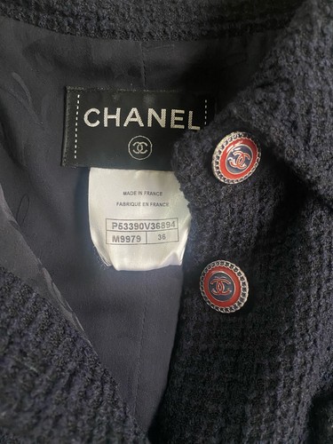 Chanel New 2016 Tweed Dress Navy Blue Size 36/ Small - Picture 9 of 15