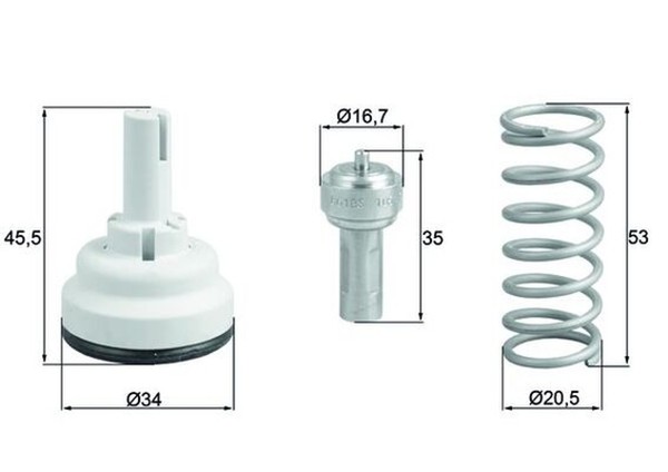 Thermostat KüHlmittel Mahle Tx 182 87D FüR 1F7 Golf 1F8 Eos Jetta Vw 5M1 521 1K2-image