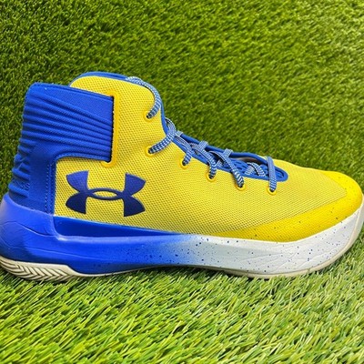 Under Armour Curry 3 Zero Mens Size 12 Yellow Blue Basketball Shoes Sneakers