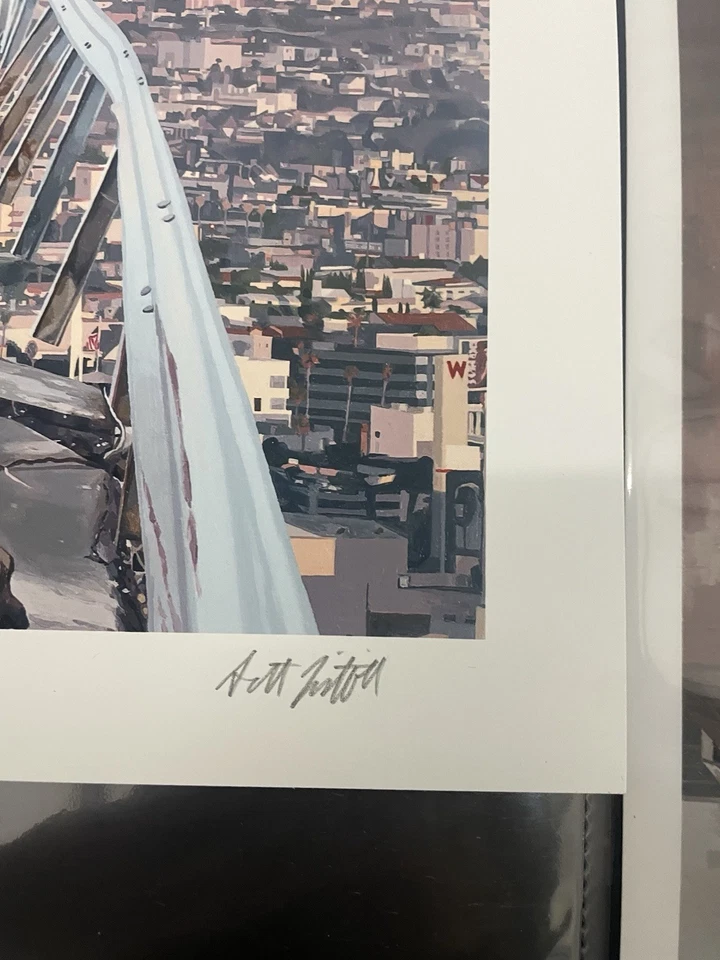 Impresión artística Lost Highway de Scott Listfield RARA firmada y numerada de Los Ángeles  Foto 3 de 4