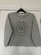 M&S WOMENS GREY NEW YORK MOTIF OVERSIZED FIT SWEATSHIRT JUMPER Size M 12-14 BNwt
