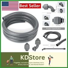 6Ft Gray Liquid-Tight Flexible Electrical Conduit Kit with 90° & Straight Fit...