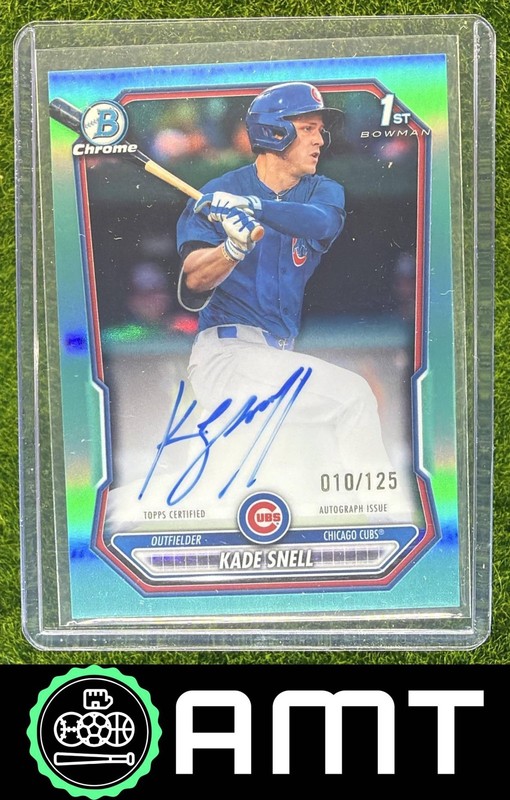 Kade Snell Auto 2026 Bowman 10/125 Chrome Aqua Refractor Cubs 1st Prospect