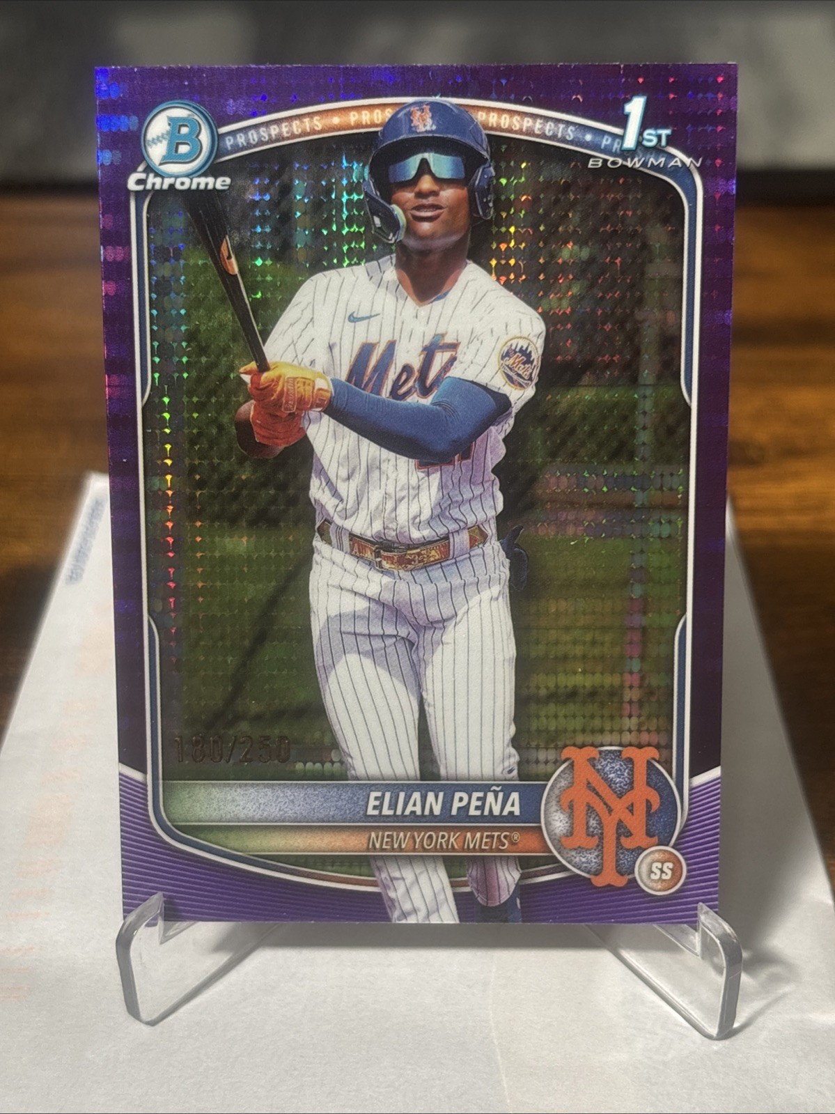 2025 Bowman Chrome - Prospects Elian Pena #BCP-155 Purple Pulsar Refractor /250