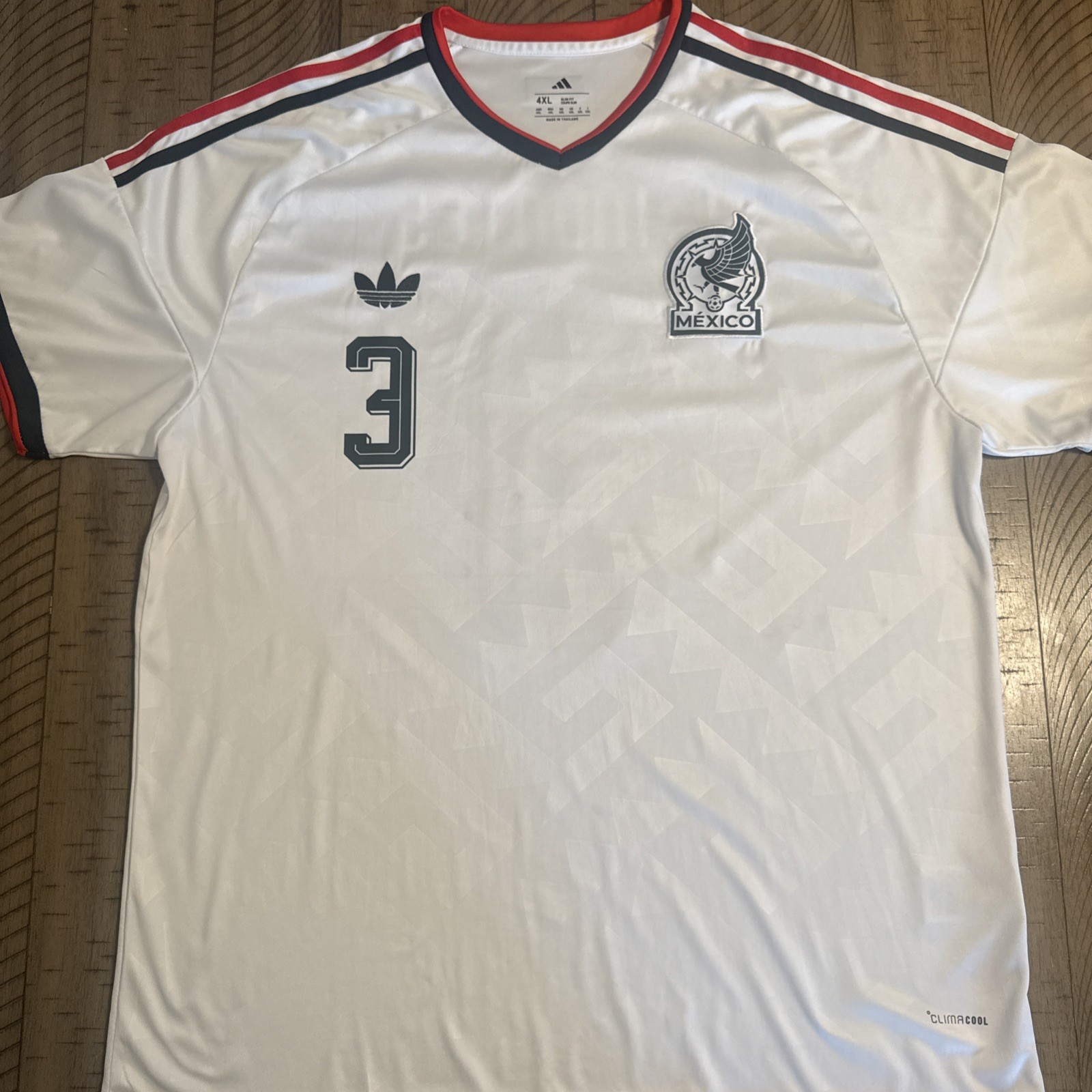 Mexico National Team Adidas 2026 Away White Cesar Montes Jersey Mens 4XL