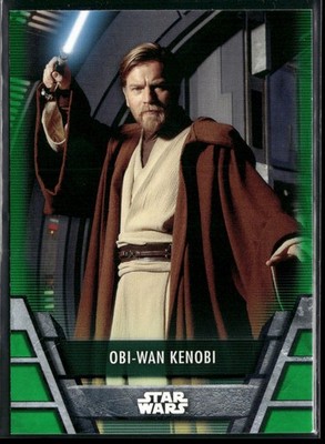 Star Wars Topps Holocron 2020 Green Parallel Insert Card JEDI-9 Obi Wan Kenobi