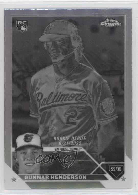 2023 Topps Chrome Update Rookie Debut Negative Refractor Gunnar Henderson v9t