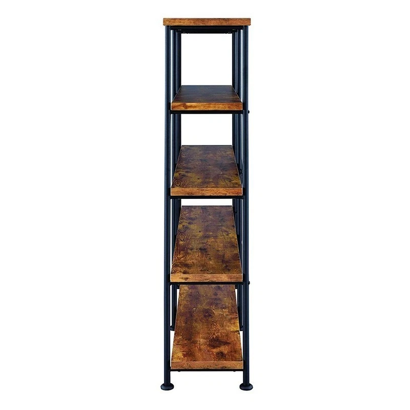 Benzara 63" Industrial 4 Tier Bookshelf with Particleboard and Metal Frame - Image 2 of 4