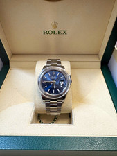 Rolex Datejust 41 126300 Blue Dial Steel Automatic Smooth Bezel Box Papers
