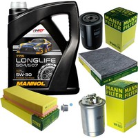Mann Inspektionspaket 5L Mannol Longlife 504/507 5W-30 FüR Seat Inca 1.9 D