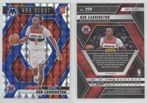 2024 Panini Mosaic NBA Debut Choice Blue Prizm /45 Bub Carrington #259 Rookie RC