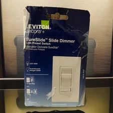 Leviton Decora+ SureSlide Slide Dimmer 6674-P0T LIGHT ALMOND Single Pole/3-way