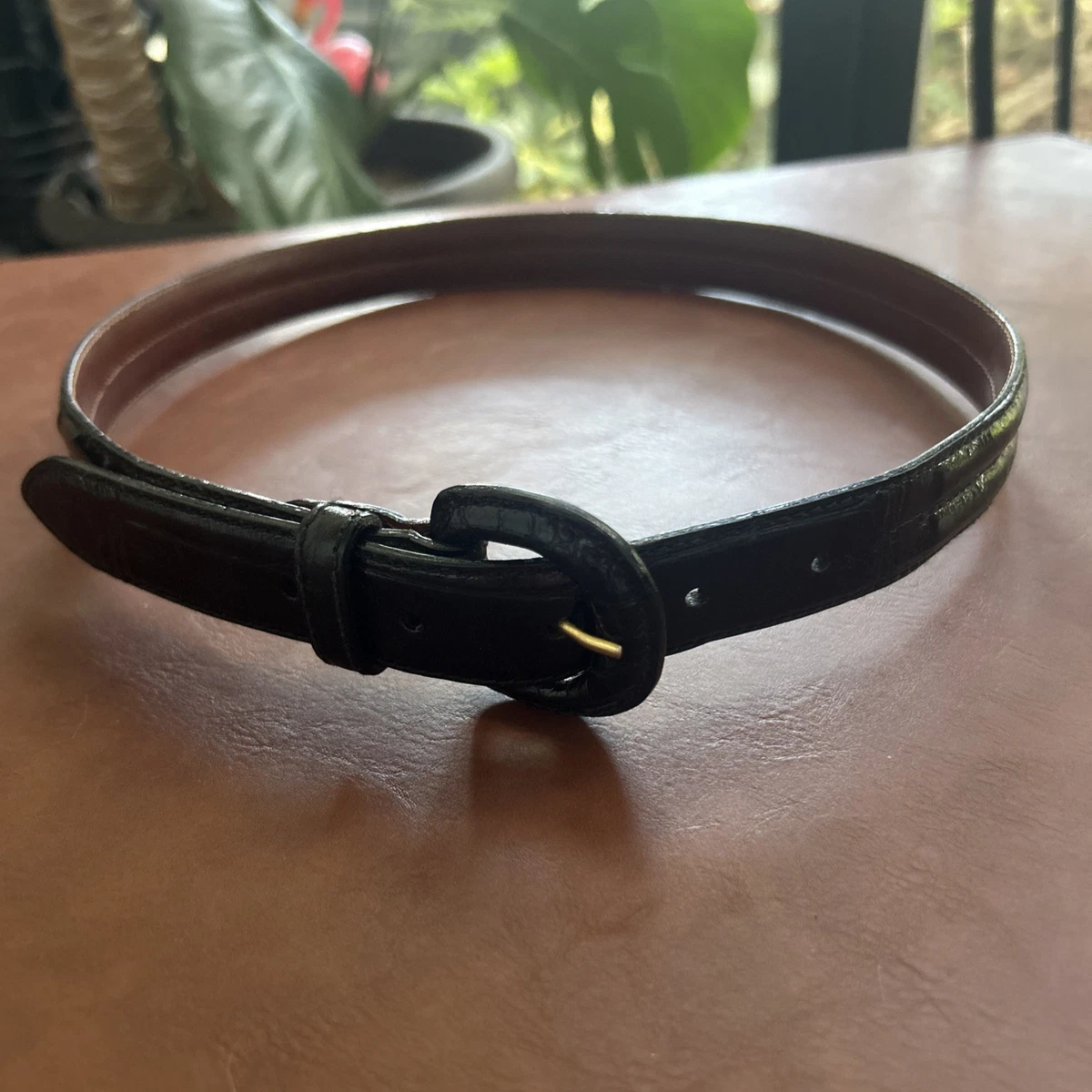Lauren Ralph Lauren Black Crocodile/Alligator Belts for Women for