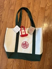 Trader Joes Canvas Tote Bag Reusable Large Green and Canvas Micro Red Tote