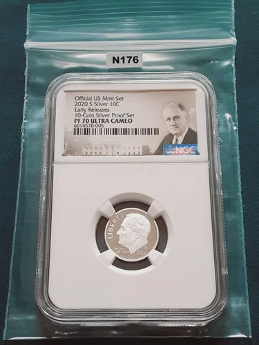 2020 S PROOF Silver NGC PF 70 ULTRA CAMEO Roosevelt Dime! Early Releases! N176
