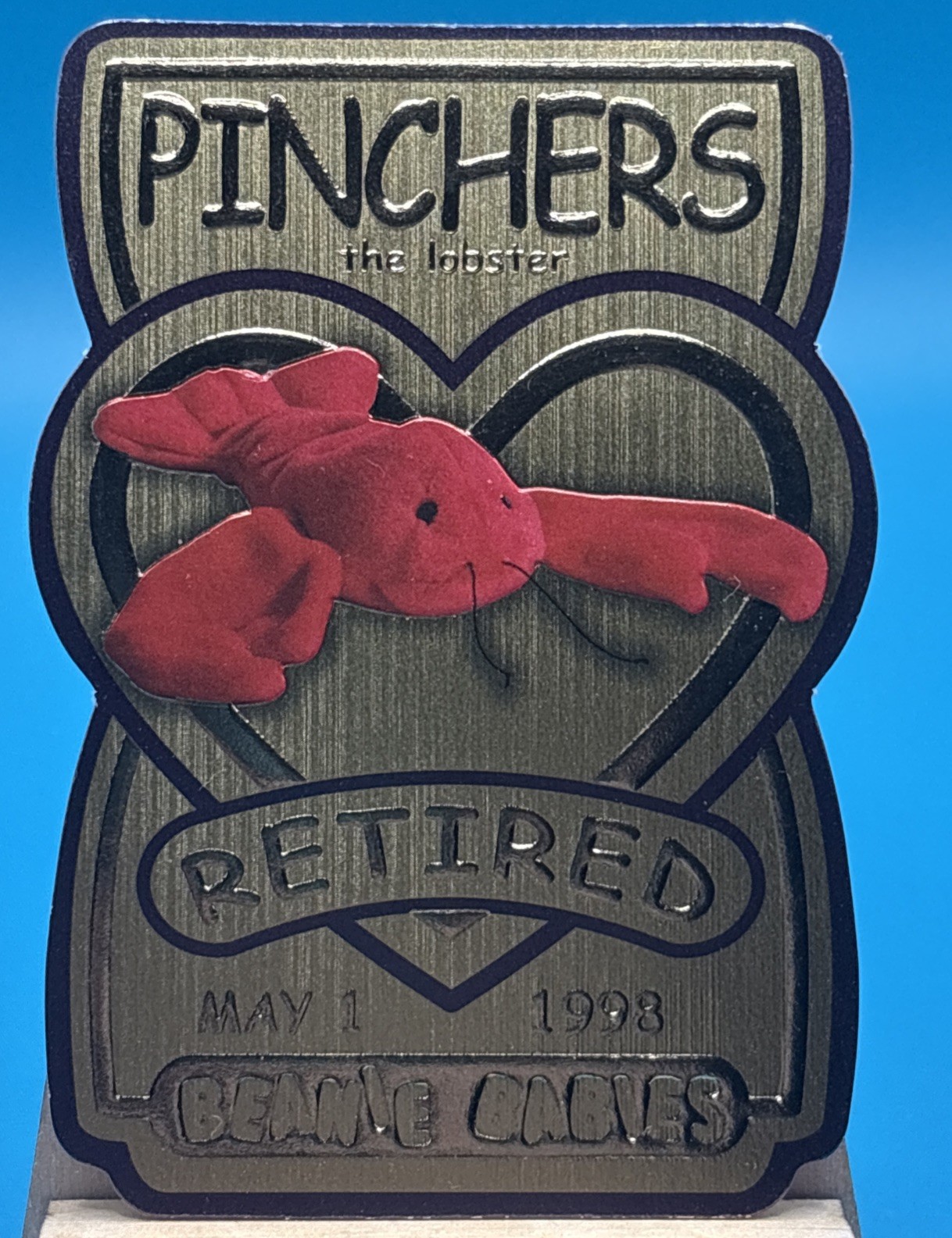 1999 Ty Beanie Babies Limited Edition GOLD RETIRED Pinchers Card No. 10 /100 EX+