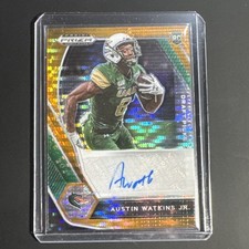 2021 Panini Prizm Draft Picks Orange Pulsar Auto Austin Watkins #dpa-awa 49/49