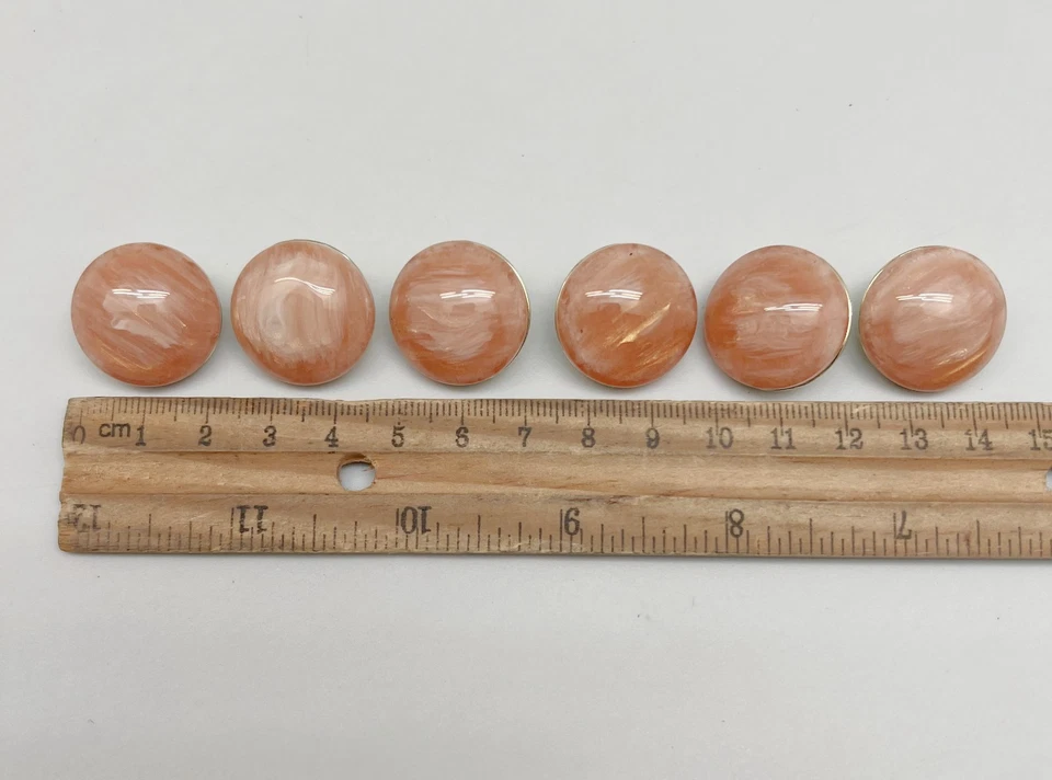 6PC Pink Cat Eye Gold Metal Buttons Shank Buttons 23mm 7/8" - Image 4 of 4