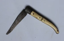Couteau Laguiole Arbalète pour enfant, ancien début XXe, manche en os 