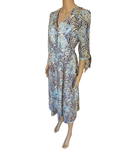 Abito Designer Made in Italy 100% Cotone Festa Matrimonio Cocktail S 2XL - Foto 7 di 22