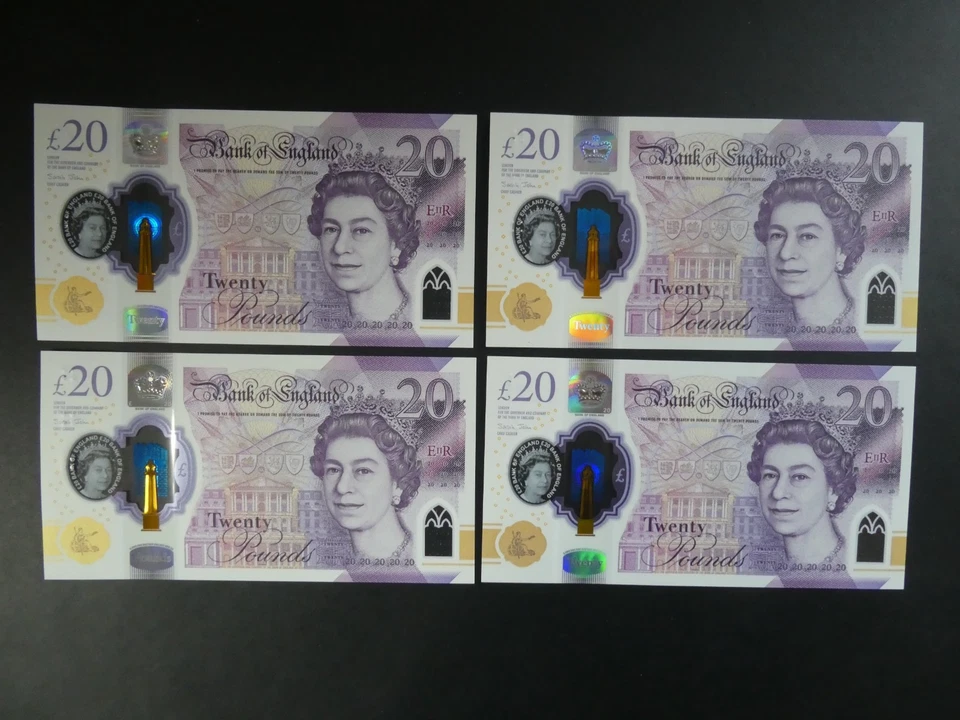 4No. CONSECUTIVE AA01 FIRST RUN S. JOHN (GB/ENGLAND) £20 POLYMER BANKNOTES aUNC - Image 2 of 3