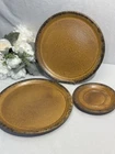 Vtg McCoy Canyon Mesa-Brown Mottled Edge-2 Dinner & 2 Salad Plates 10.5” & 6.5”