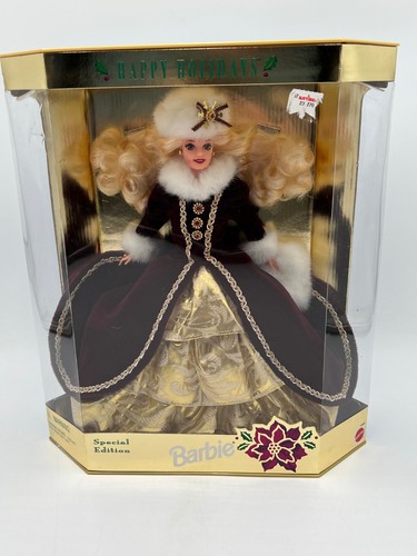 1996 Happy Holidays Barbie Special Edition 15646 NRFB Burgundy Gown Mattel