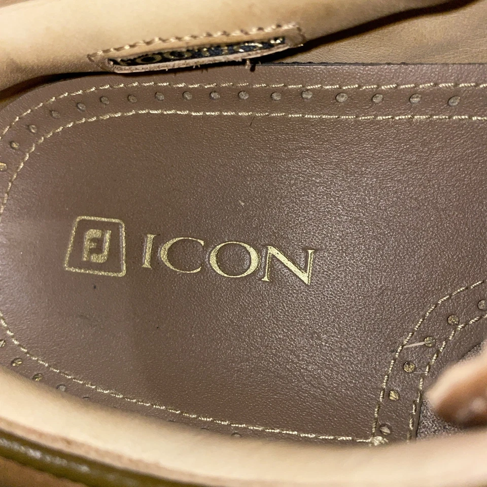 Footjoy Icon Golf Hombres Punta de Ala Zapatos Talla 10.5 M Cuero Marrón Aire Libre Activo Foto 2 de 4