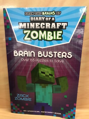 MINECRAFT BRAIN BUSTERS ,DIARY OF A MINECRAFT ZOMBIE BOOK BRAND NEW , 65 puzzle 