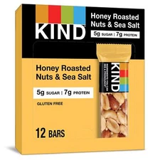 KIND Bars Nut Snack Gluten Free 12 Count Pack Low Sugar Chewy Crunchy Treat