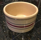 Vintage R.R.P. Co. Roseville Ohio USA Pottery 8 1/4" X 5” Red Blue Banded Crock.