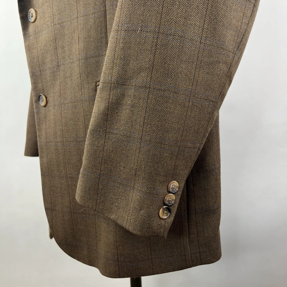 Abrigo deportivo Alan River para hombre 46L marrón espiga con panel de ventana 3/2 rollos de lana Foto 4 de 4