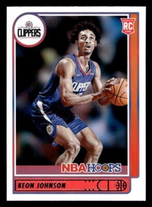 2021 Panini NBA Hoops Keon Johnson # 205 RC Base Los Angeles Clippers