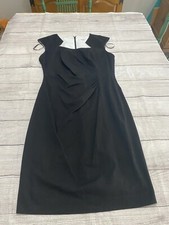 Calvin Klein Women’s Sleeveless Black Ruched Knee Length Dress Size 8
