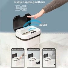 Pattumiera Rotonda Con Coperchio Con Apertura Mediante Sensore Di