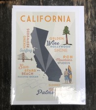 CALIFORNIA Blank Greeting Card by Lantern Press Typography & Icons - Made in USA