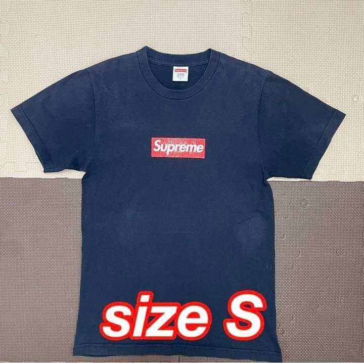 Supreme 1997 Vintage Navy Cola T Shirt Box Logo Taille S Homme Rare Distressed JP !!