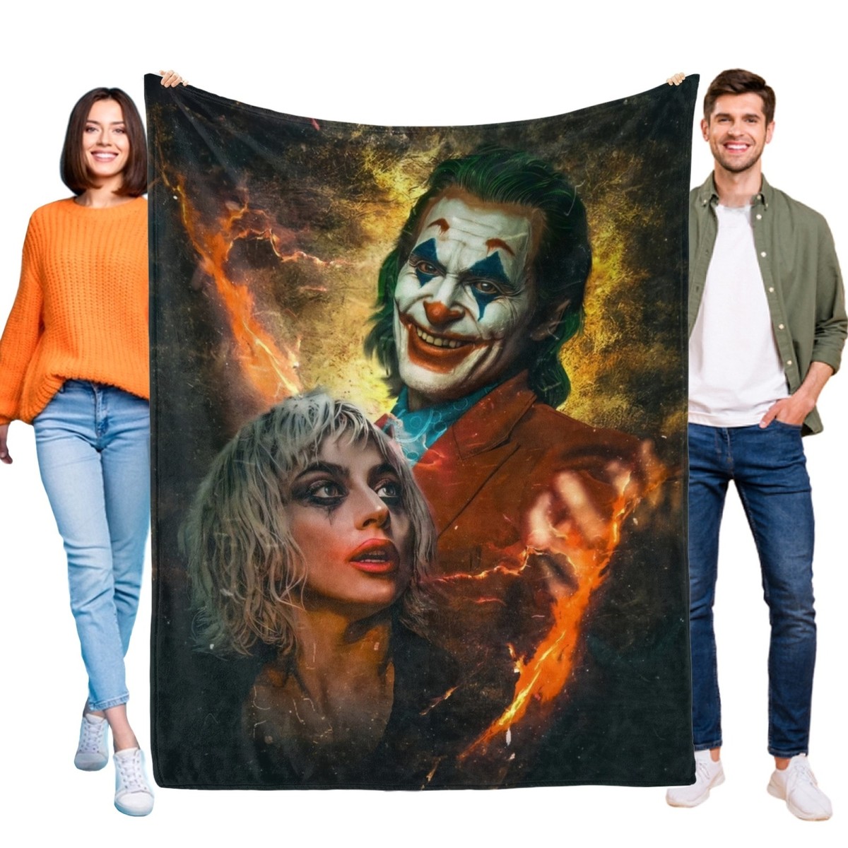The Joker and Harley Flannel Blanket Soft Bed Sofa Throw Birthday