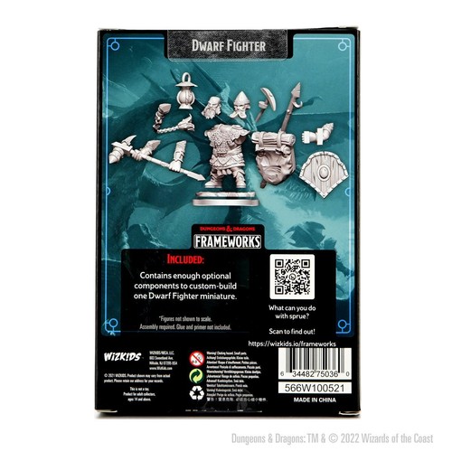 DWARF FIGHTER MALE Wizkids Dungeons & Dragons Frameworks Miniatures WZK75036 - Imagen 3 de 3