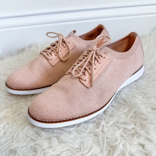 Cole Haan OriginalGrand Oxford Sneaker - Pink Rose Metallic Knit | Size 9