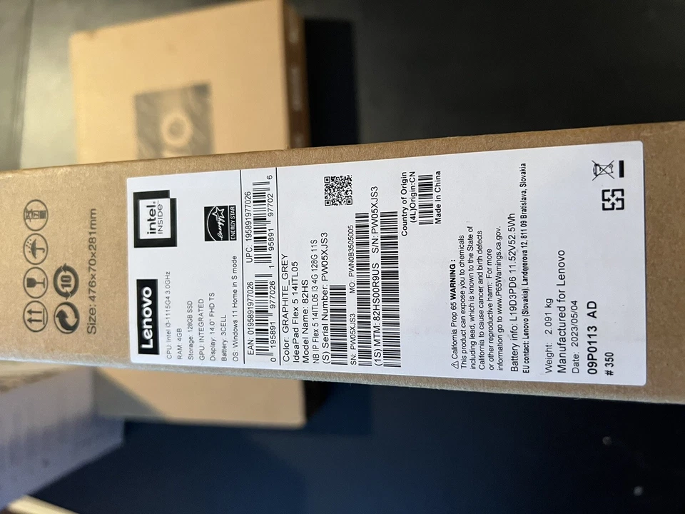 Portátil Lenovo - Flex 5i 14" FHD Pantalla Táctil 2 en 1 - Intel Core 13-111564 Gris Foto 4 de 4