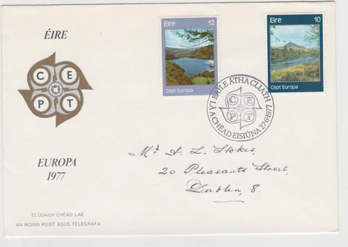 IRELAND, Scott #413-414 on Illustrated FDC, Issued 6/27/77