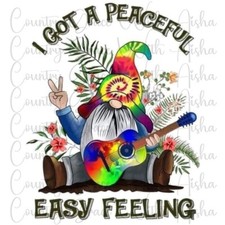 Sublimation Transfer Gnome Peaceful Feeling Ready To Press Heat Transfer