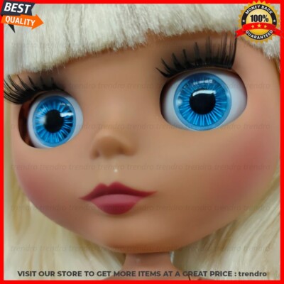 12 inch Fashion Blythe Doll Nude Joint Body Short Blond Hair Dark Matte Face Toy