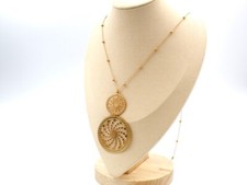 Collana Donna Lunga Materiale Acciaio Ciondolo Sole Indiano Gold Fashion Promo