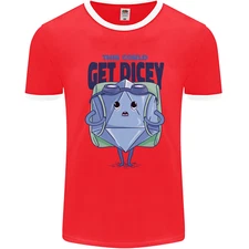 RPG Role Playing Game Get Dicey Funny Mens Ringer T-Shirt FotL