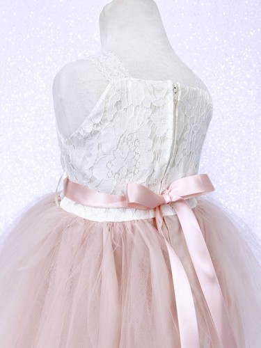 Lace Ivory 2 Layer Multicolor Tulle Dress Spring Summer Wedding Birthday Party - Picture 24 of 66