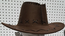 Western Cowboy Hat Men's Brown Detailed Stitching Halloween Yellowstone
